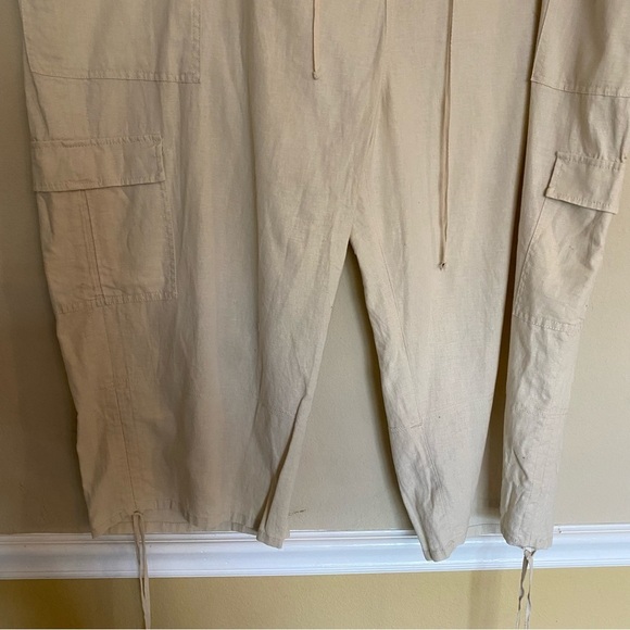 Lane Bryant Linen SZ 26 Totally Cropped Pants Cargo Pockets NEW - Picture 7 of 15